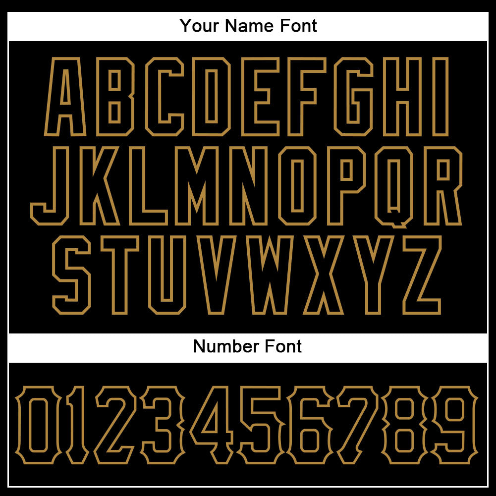 Custom Black Old Gold Pinstripe Black Authentic Baseball Jersey - Image 5