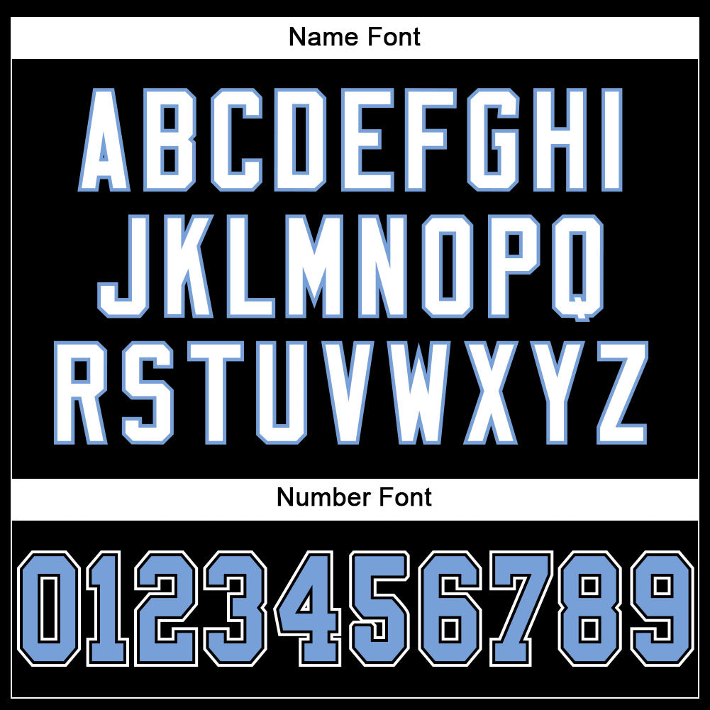 Custom Black Light Blue-White Mesh Authentic Football Jersey - Image 4