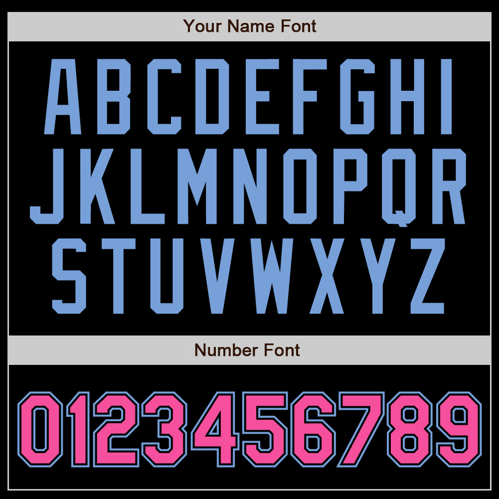 Custom Black Light Blue Pinstripe Pink-Light Blue Authentic Baseball Jersey - Image 4