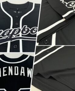 Alternative view of Custom Black Black-White Authentic Baseball Jersey