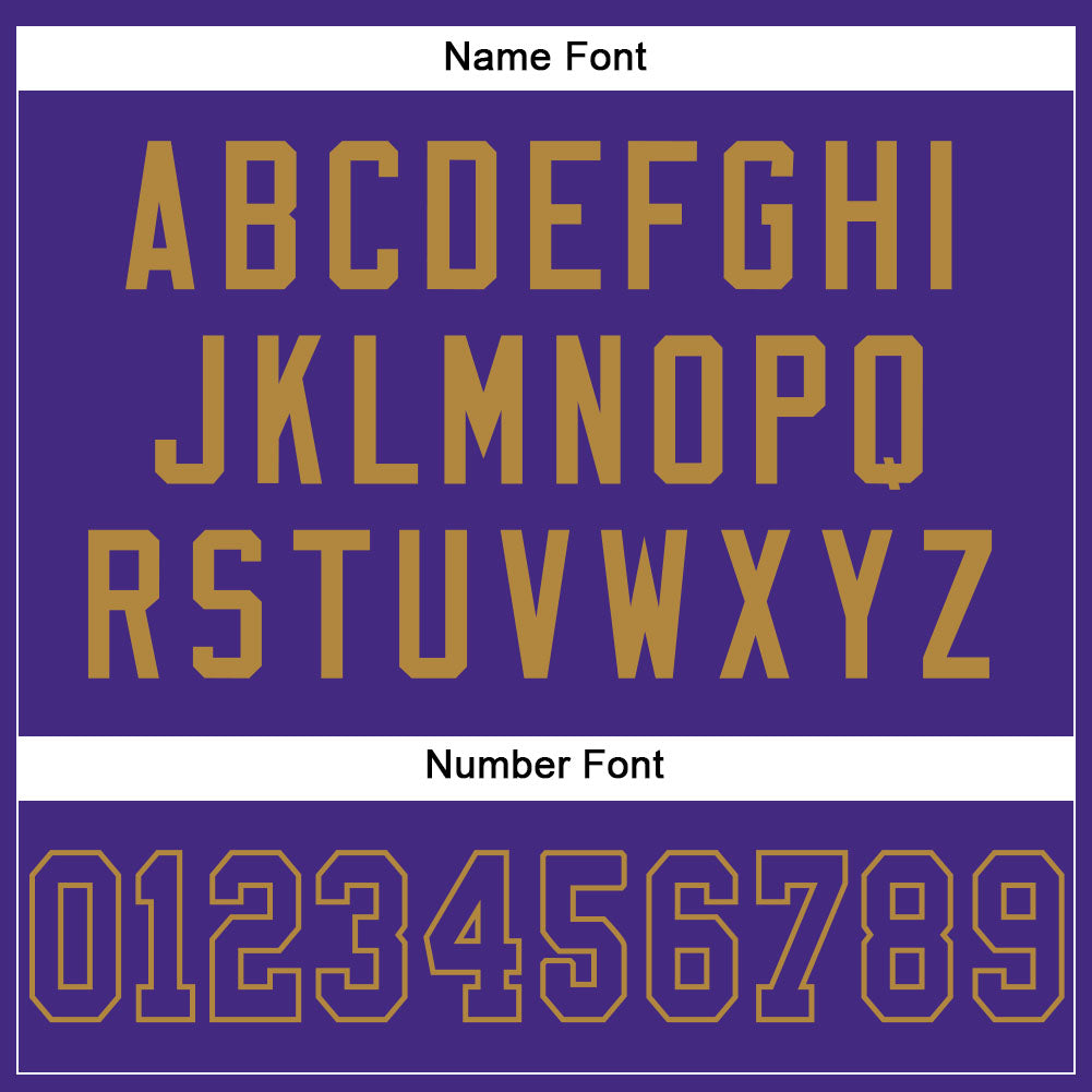 Custom Purple Purple-Old Gold Mesh Authentic Football Jersey - Image 4