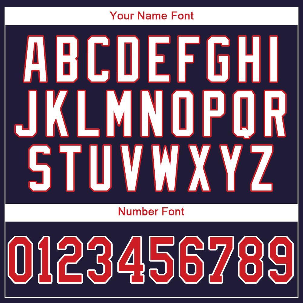 Custom Navy Red-White Baseball Jersey - Image 4