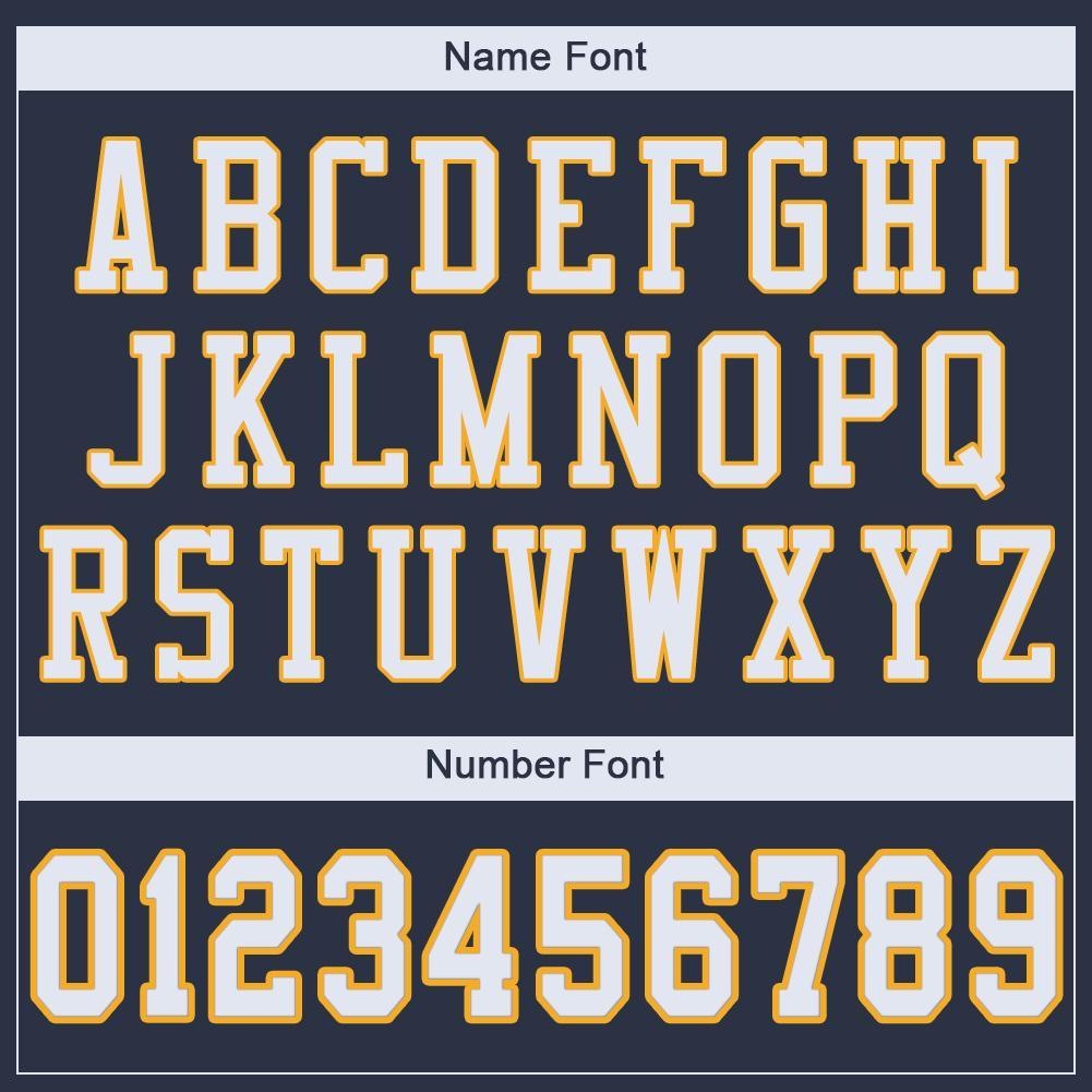 Custom Navy White-Gold Mesh Authentic Football Jersey - Image 6