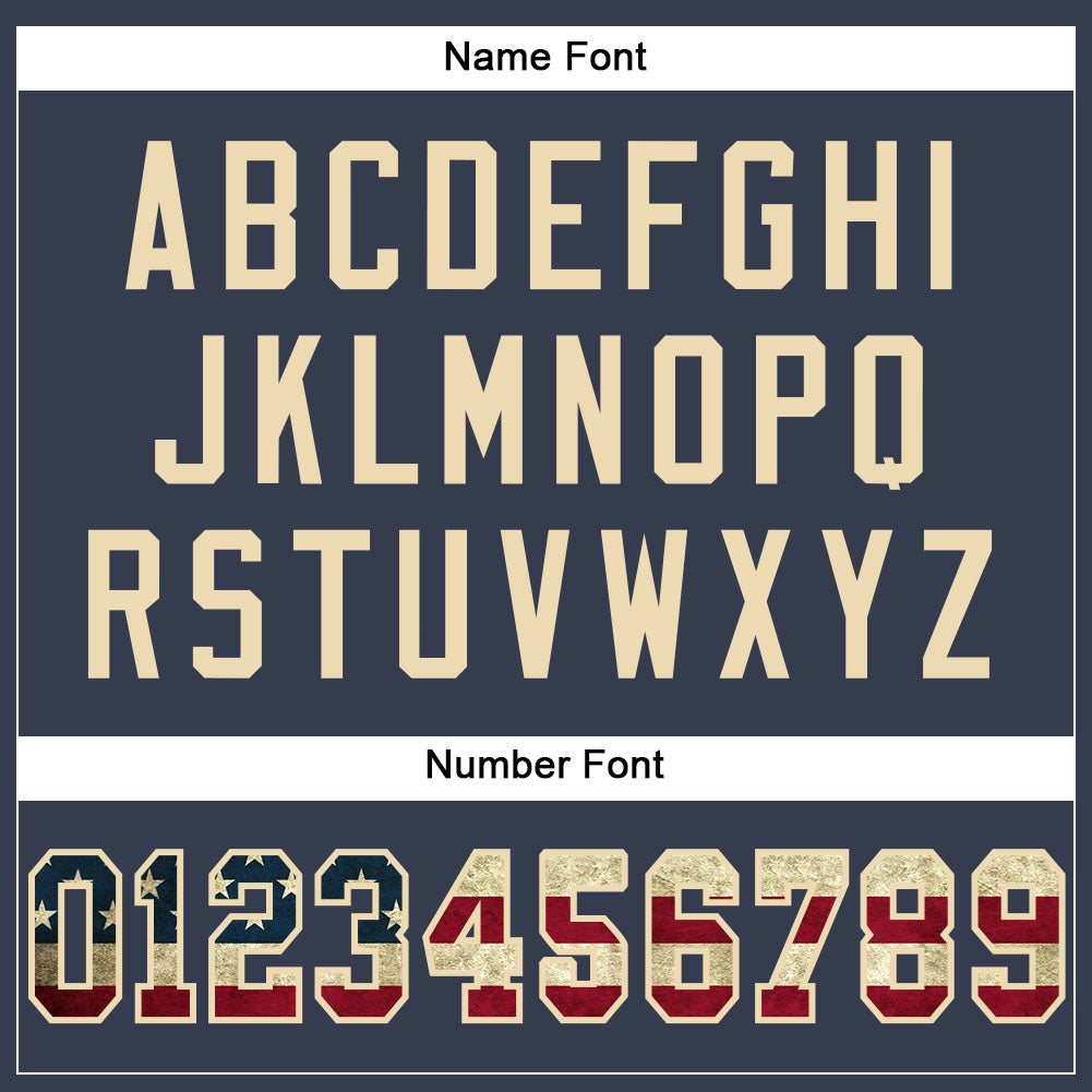 Custom Navy Vintage USA Flag-Cream Mesh Authentic Football Jersey - Image 4