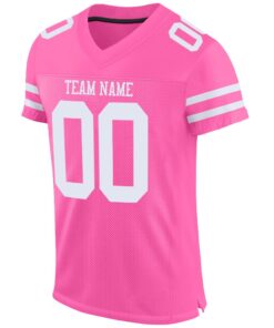 Alternative view of Custom Pink White Mesh Authentic Football Jersey