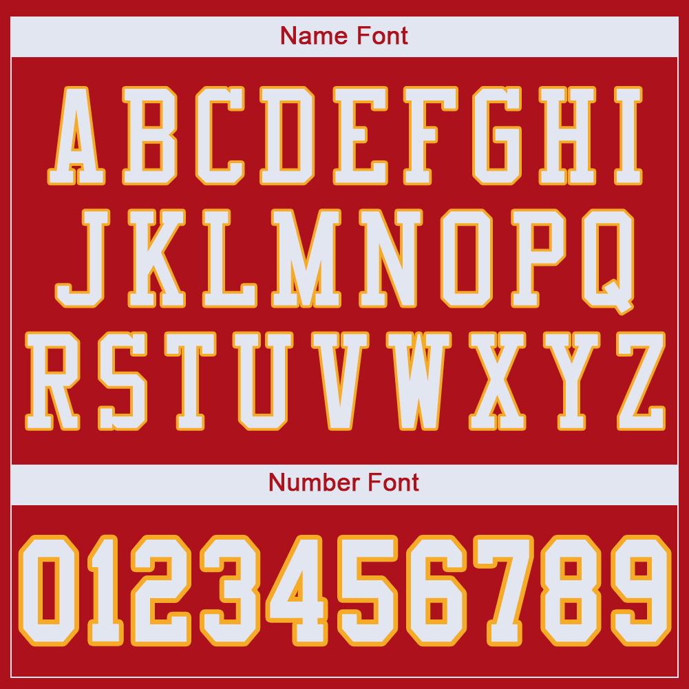 Custom Red White-Gold Mesh Authentic Football Jersey - Image 5
