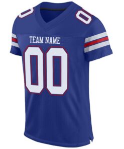 Alternative view of Custom Royal White-Red Mesh Authentic Football Jersey