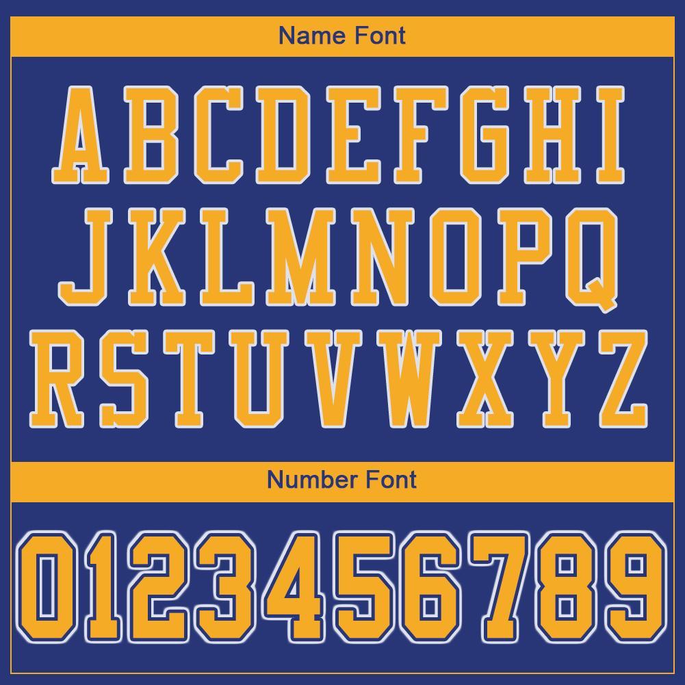Custom Royal Gold-White Mesh Authentic Football Jersey - Image 5
