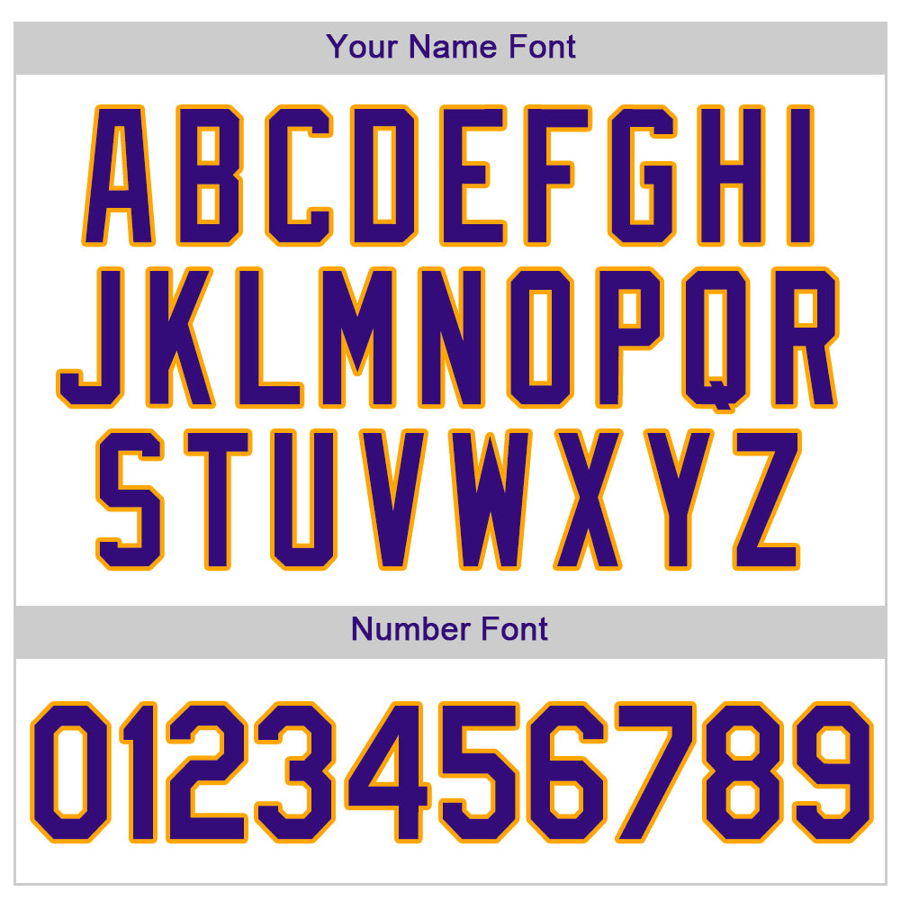 Custom White Purple Pinstripe Purple-Gold Authentic Baseball Jersey - Image 5